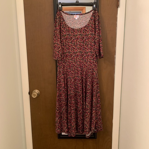 LuLaRoe Nicole Mid-Length Floral Dress - Picture 1 of 5